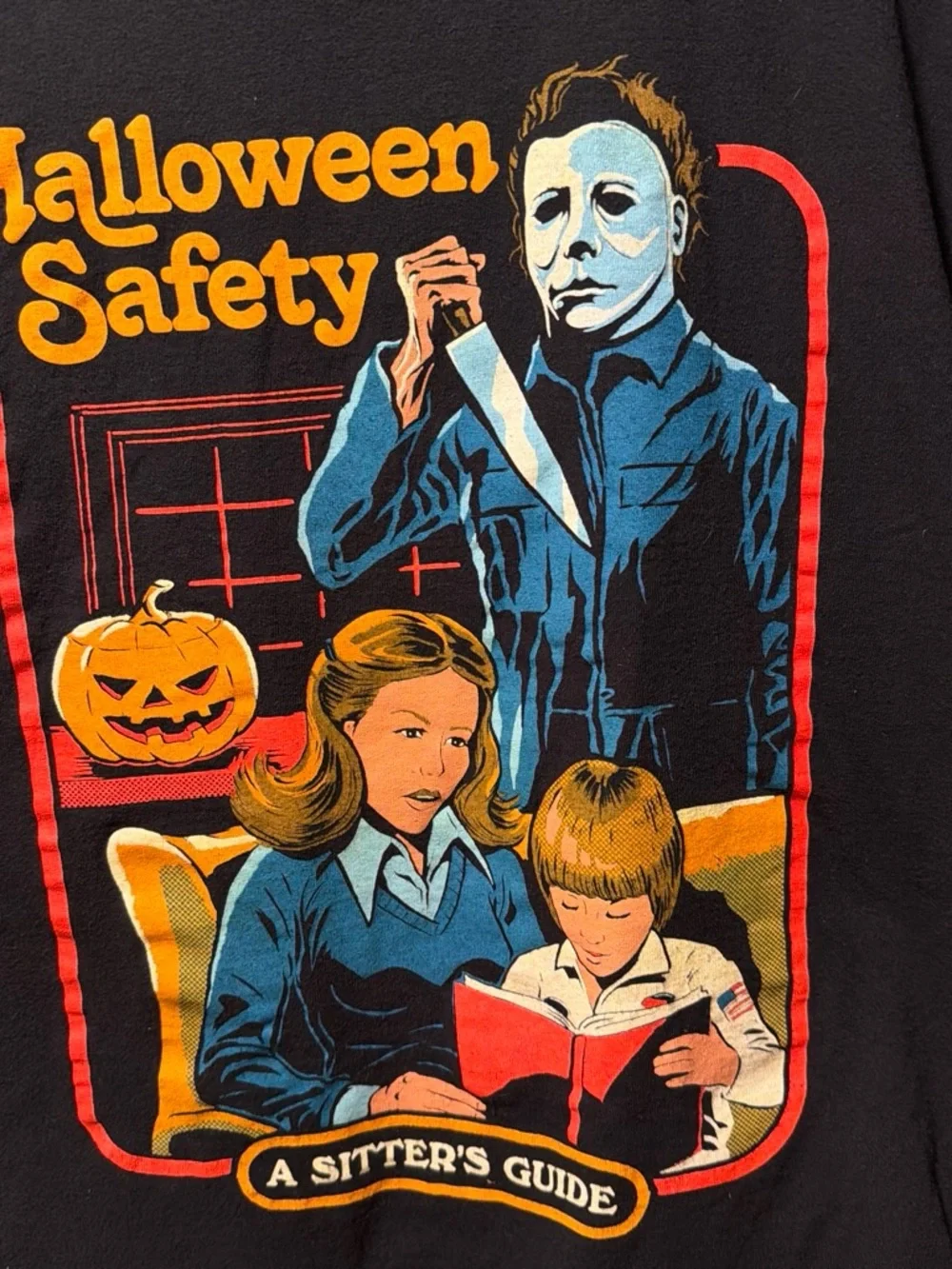 Halloween Safety Michael Myers Kids Costume T‑Shirt - Black
